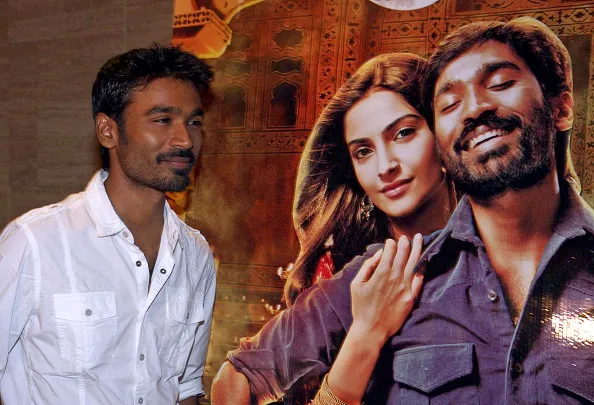 Indian Bollywood actor Dhanush attends a party for the Hindi film, Raanjhanaa, in Mumbai on July 24, 2013