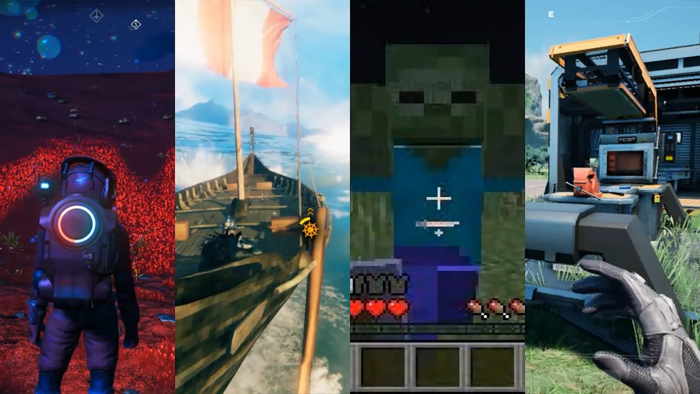 Четырехколоночное представление ИИ-агента SIMA 2 на базе Gemini в 3D-виртуальной среде