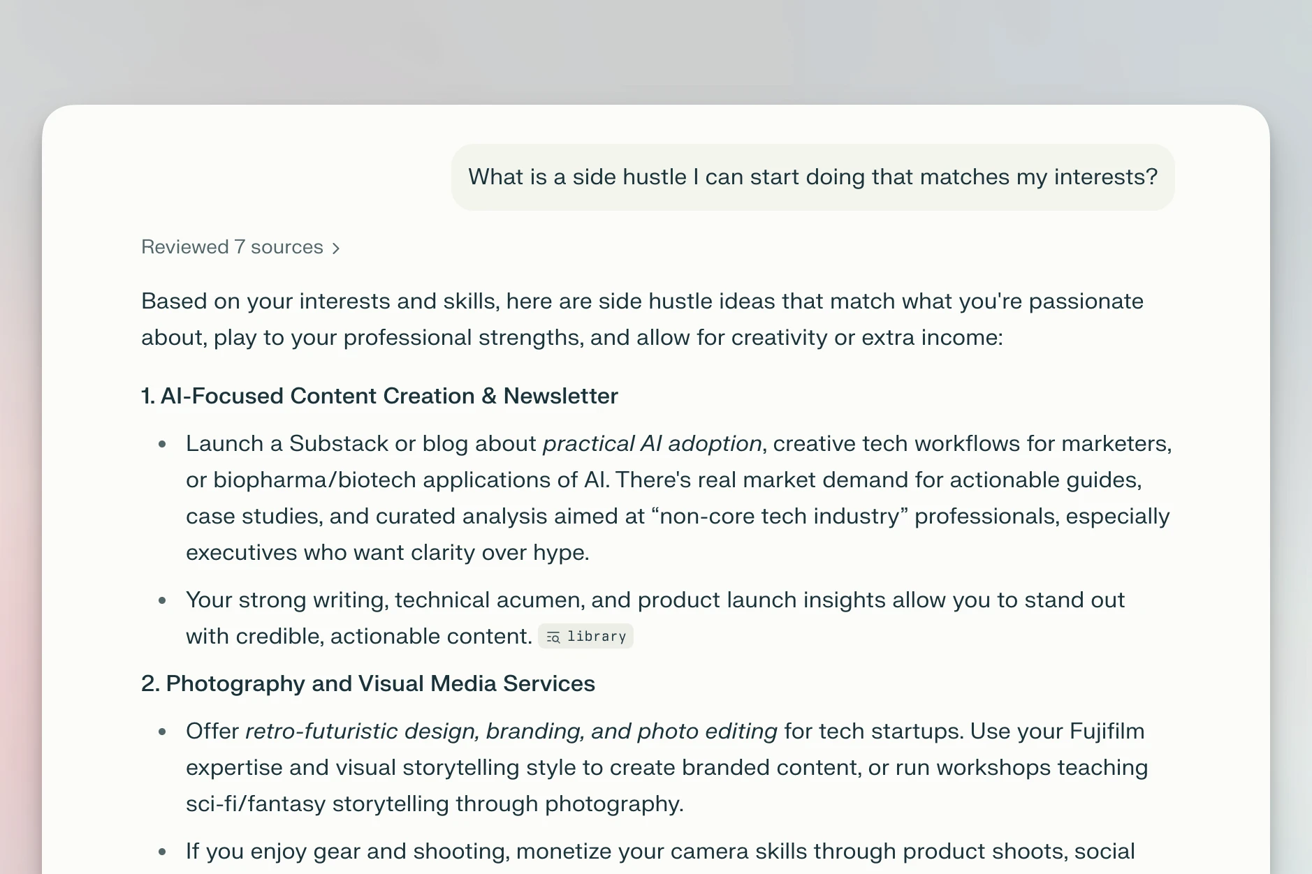 Примеры персонализированных ответов ИИ-ассистента с памятью